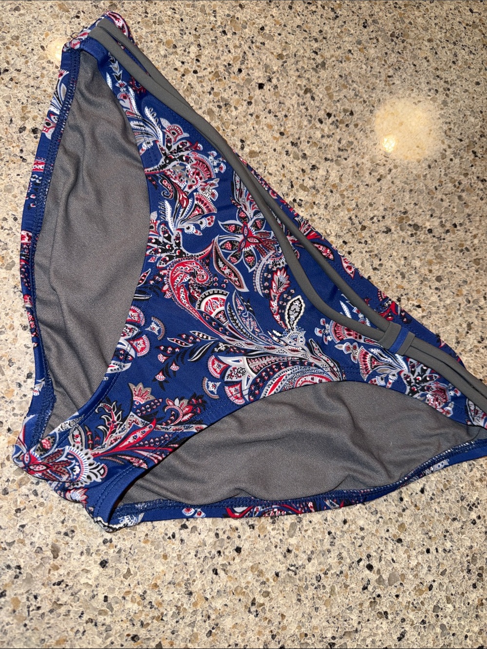Women’s Navy Paisley Bikini Bottom - Classic Swim